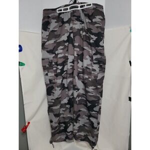 Y2K PJ‎ Mark Mens 4XL Black Gray Camo Fleece Sweat Cargo Pants Streetwear